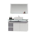 Ver imagem 3 de Conjunto para Banheiro Gabinete com Cuba e Espelheira 80cm Diamante Branco/Rovere