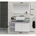 Ver imagem 2 de Conjunto para Banheiro Gabinete com Cuba e Espelheira 80cm Diamante 