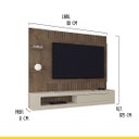 Ver imagem 3 de Home Ripado para Tv até 65 Polegadas 183 X 109 Cm Estoril Mocaccino Off White - Clicklar