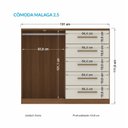 Ver imagem 3 de Cômoda 2 Portas 5 Gavetas Málaga Santos Andirá
