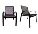 Ver imagem 1 de Kit 2 Poltrona Cadeira Premium Piscina em Aluminio Tela Sling Marrom