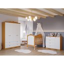 Ver imagem 2 de Dormitório Completo Infantil Guarda-Roupa, Cômoda e Berço Harmonia Nature-Branco - Permóbili