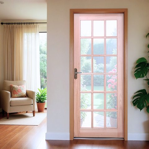 Folha de Porta Maciça em Eucalipto acabamento Natural 210x80cm PM13 Formosa Cruzeiro Portas