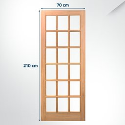 Folha de Porta Maciça em Eucalipto Acabamento Natural 210x70cm PM14 Estilo Cruzeiro Portas Marrom - 2