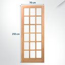 Ver imagem 2 de Folha de Porta Maciça em Eucalipto Acabamento Natural 210x70cm PM14 Estilo Cruzeiro Portas Marrom