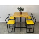 Ver imagem 5 de Kit 3 Banqueta Baixa Para Cozinha Preta Industrial Assento Estofado