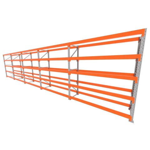 Mini Porta Pallet 200 Kg por Nivel Inicial +4 Continuação com 5 Niveis Laranja com sem Mdf