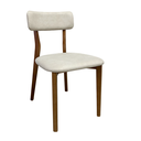 Ver imagem 5 de Conjunto 2 Cadeiras de Jantar Encosto Curvo Madeira Estofada Linho Sala:Linho Bege