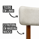 Ver imagem 2 de Conjunto 2 Cadeiras de Jantar Encosto Curvo Madeira Estofada Linho Sala:Linho Bege