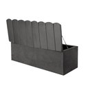 Ver imagem 3 de Calçadeira Baú Recamier Solteiro 100CM Alanis Suede Cinza Escuro - D A DECOR