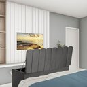 Ver imagem 1 de Calçadeira Baú Recamier Solteiro 100CM Alanis Suede Cinza Escuro - D A DECOR