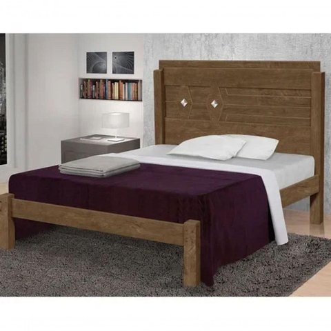 Cama Casal Extensível Livia 100% Mdf e Estrado 100% Madeira Carmolar Mocaccino