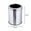 Ver imagem 2 de Lixeira Inox 15 Litros Com Aro Cesto De Lixo Consultório Banheiro