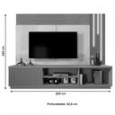 Ver imagem 3 de Estante para TV Até 75 Polegadas Valencia com Led Cascata 1 Porta Tauari/Off White - Mavaular