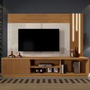 Ver imagem 1 de Estante para TV Até 75 Polegadas Valencia com Led Cascata 1 Porta Tauari/Off White - Mavaular
