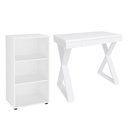 Ver imagem 1 de Mesa Escrivaninha 90cm Veneti e Estante Livreiro 45x81cm Lean A06 Branco - Mpozenato