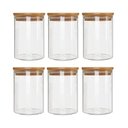 Ver imagem 1 de Kit 6 Potes Borossilicato Hermético Tampa Bambu 450ml Class