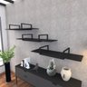 Kit com 3 Prateleira Industrial Suspensa Parede Nicho Preta Cozinha Escritorio Sala Quarto Infantil - 1