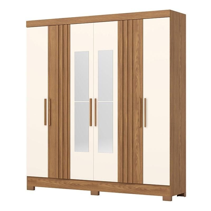Guarda Roupa Casal B367 Nature Off White Henn com Espelho - Briz