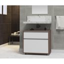 Ver imagem 1 de Gabinete para Banheiro com Rodízio 60cm 2 Gavetas Safira Inferior Marrom/Branco