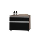 Ver imagem 2 de Gabinete para Banheiro com Rodízio 60cm 2 Gavetas Safira Inferior Marrom/Preto