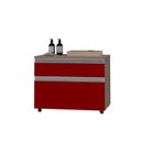 Ver imagem 2 de Gabinete para Banheiro com Rodízio 60cm 2 Gavetas Safira Inferior Marrom/Vinho