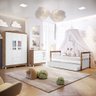 Quarto Infantil Ariel Completo Cama da Babá Júlia com Cama Auxiliar Guarda Roupa 4 Portas Cômoda - 1