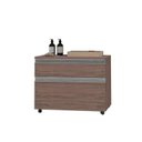 Ver imagem 2 de Gabinete para Banheiro com Rodízio 60cm 2 Gavetas Safira Inferior Marrom/Rústico