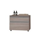 Ver imagem 2 de Gabinete para Banheiro com Rodízio 60cm 2 Gavetas Safira Inferior Marrom/Ciliegio