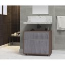 Ver imagem 1 de Gabinete para Banheiro com Rodízio 60cm 2 Gavetas Safira Inferior Marrom/Rovere