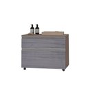 Ver imagem 2 de Gabinete para Banheiro com Rodízio 60cm 2 Gavetas Safira Inferior Marrom/Rovere
