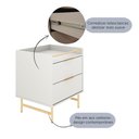 Ver imagem 6 de Mesa de Cabeceira com 2 Gavetas Yves 53 Cm Off White Fosco com Dourado