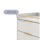 Ver imagem 7 de Mesa de Cabeceira com 2 Gavetas Yves 53 Cm Off White Fosco com Dourado