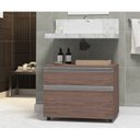 Ver imagem 1 de Gabinete para Banheiro com Rodízio 80cm 2 Gavetas Safira Inferior Marrom/Rústico