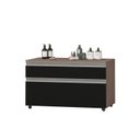 Ver imagem 2 de Gabinete para Banheiro com Rodízio 80cm 2 Gavetas Safira Inferior Marrom/Preto