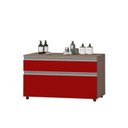 Ver imagem 2 de Gabinete para Banheiro com Rodízio 80cm 2 Gavetas Safira Inferior Marrom/Vinho