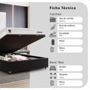 Ver imagem 2 de Cama Box Baú Viúva Preto + Colchão Life D33 Pillow Top 61x128x188cm Branco - e-Shop Casa