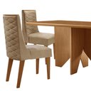 Ver imagem 4 de Mesa Evora 120 Mdf Canto Copo e com 4 Cadeiras Safira Turim 07-naturalle-naturalle