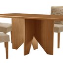 Ver imagem 3 de Mesa Evora 120 Mdf Canto Copo e com 4 Cadeiras Safira Turim 07-naturalle-naturalle