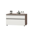 Ver imagem 2 de Gabinete para Banheiro com Rodízio 80cm 2 Gavetas Safira Inferior Marrom/Branco