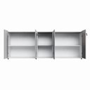 Ver mais imagens de Armário Escritório F5 Office F5 Baixo Duplo 4 Portas 2 Prateleiras MDP 200cm Cinza Sagrado