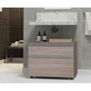 Ver imagem 1 de Gabinete para Banheiro com Rodízio 80cm 2 Gavetas Safira Inferior Marrom/Ciliegio