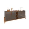 Aparador Buffet Lizz 4 Portas e Adega 1,90 Cinza Perola/cedro - 5