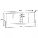 Ver imagem 2 de Aparador Buffet Lizz 4 Portas e Adega 1,90 Cinza Perola/cedro