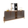 Aparador Buffet Lizz 4 Portas e Adega 1,90 Cinza Perola/cedro - 6