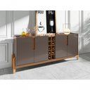 Ver imagem 1 de Aparador Buffet Lizz 4 Portas e Adega 1,90 Cinza Perola/cedro