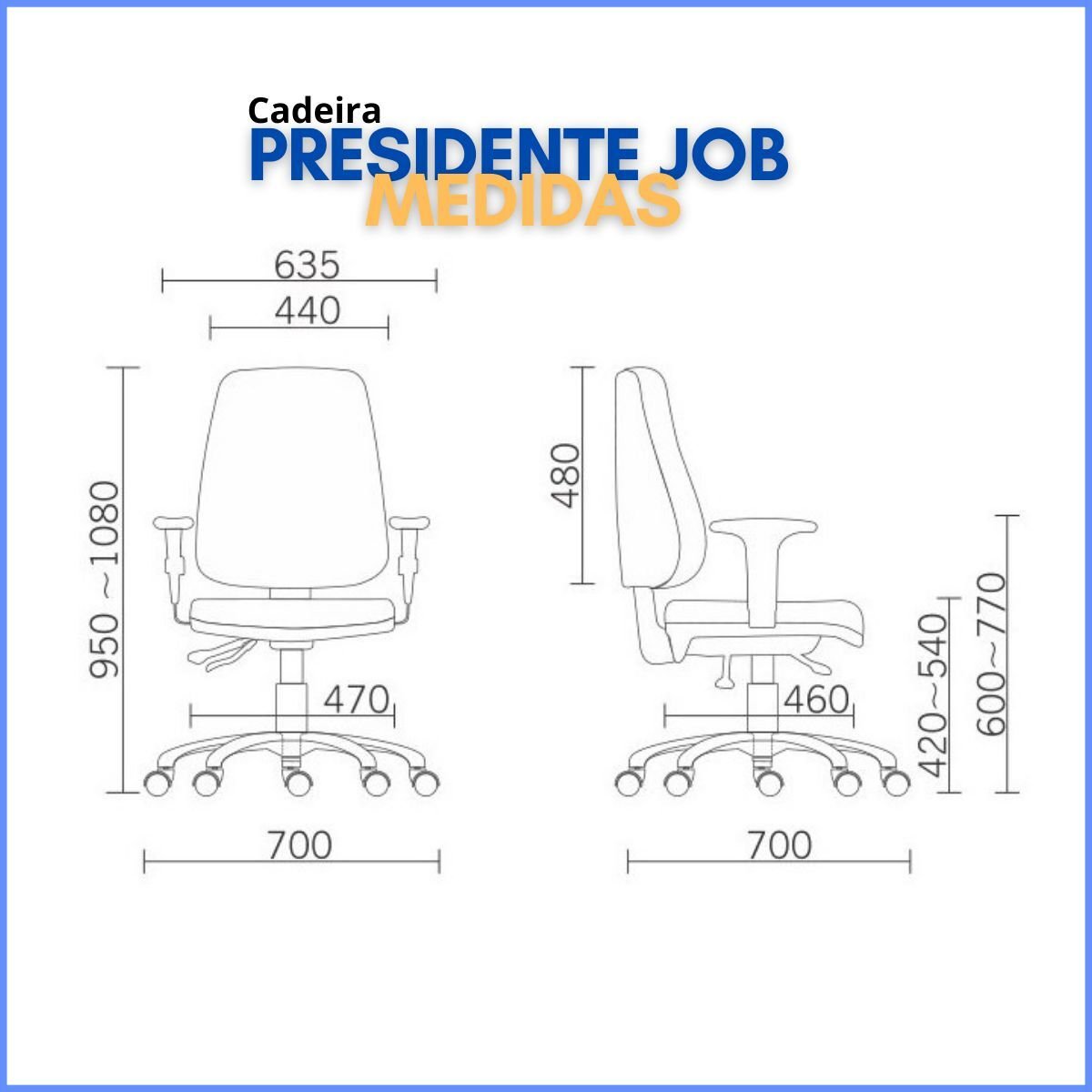 Cadeira Presidente Job Frisokar Crepe Preto Nr17 - 5