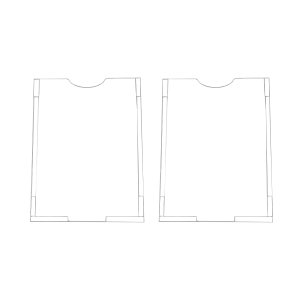 Kit com 2 Displays Acrílico A4 em Acrílico Cristal 2mm - Retrato - Abertura Topo