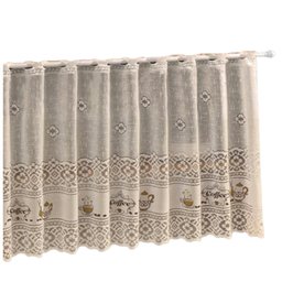 Cortina Pia Renda Creme Coffee 2,00Larg X0,80 Alt - 2