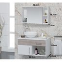 Ver imagem 3 de Conjunto Gabinete para Banheiro com Cuba e Espelheira Stilo Branco/Ciliegio